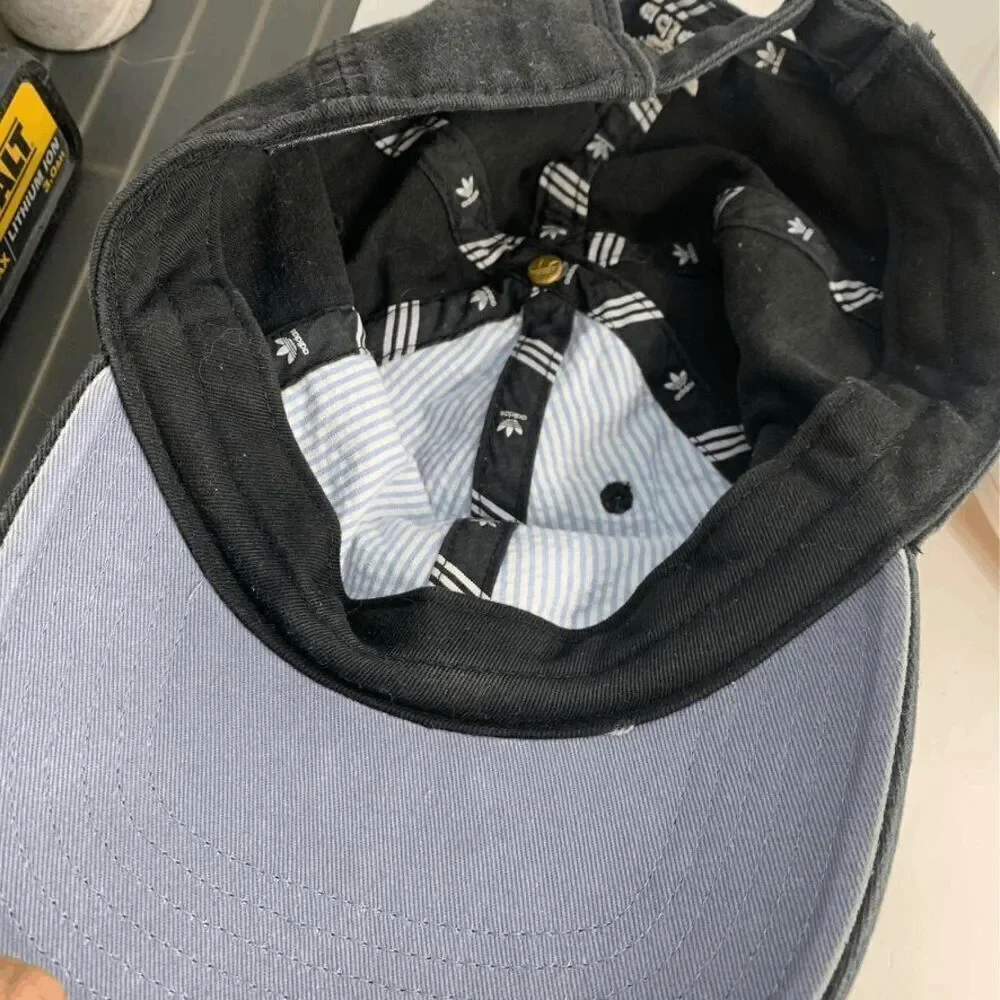 Adidas Hat Mens Adjustable Black White‎ Trefoil Logo Cotton Cap Dad Strapback